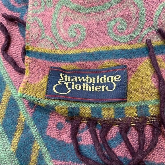 Ladies Strawbridge Clothier Brand Western Style Print Fringe‎ Scarf - Picture 6 of 9